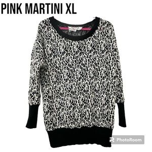 Pink martini sheer lace sweater XL